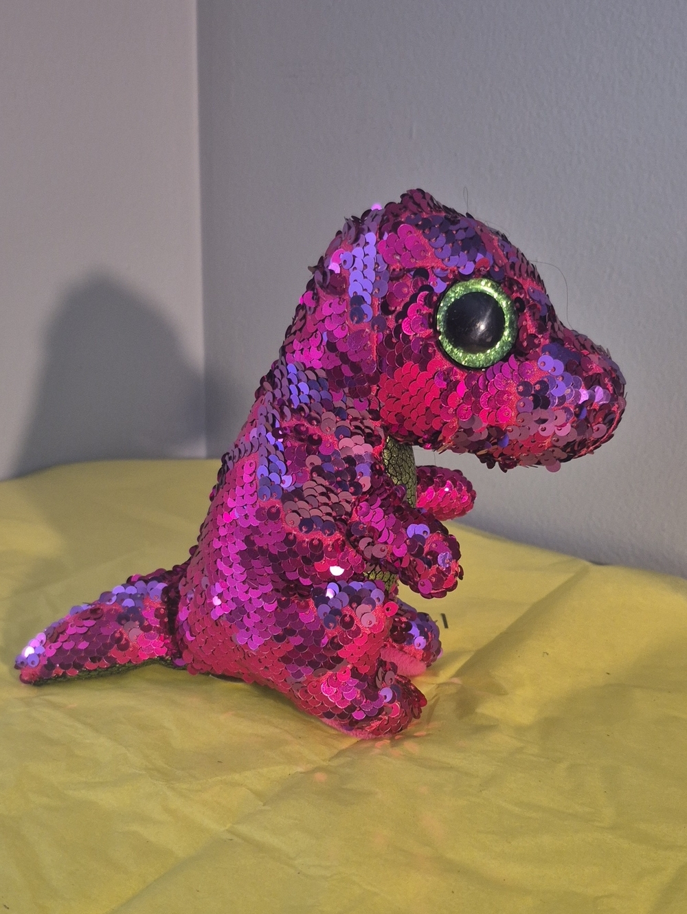 Ty Pink and Green Sequin Fish Plush